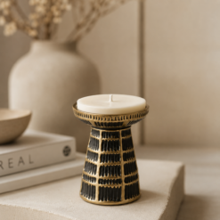 Alternative view of Karaca Home Felicie Candle Holder 12 cm - Black/Gold, 8680214387566