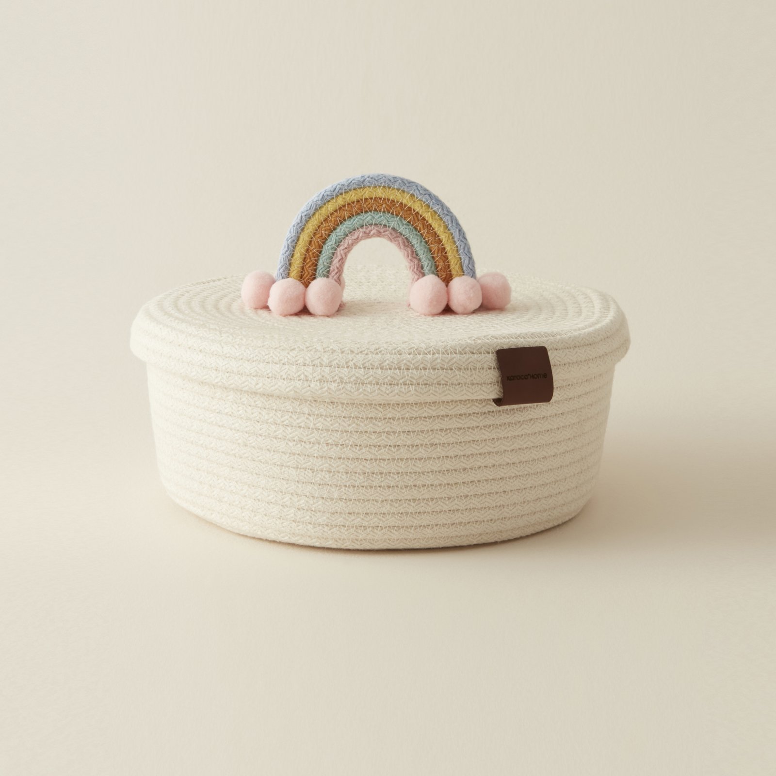 Karaca Home Rainbow Handled Woven Storage Box 21x11 cm, 8680214389393 1 Karaca Home Rainbow Handled Woven Storage Box 21x11 cm, 8680214389393