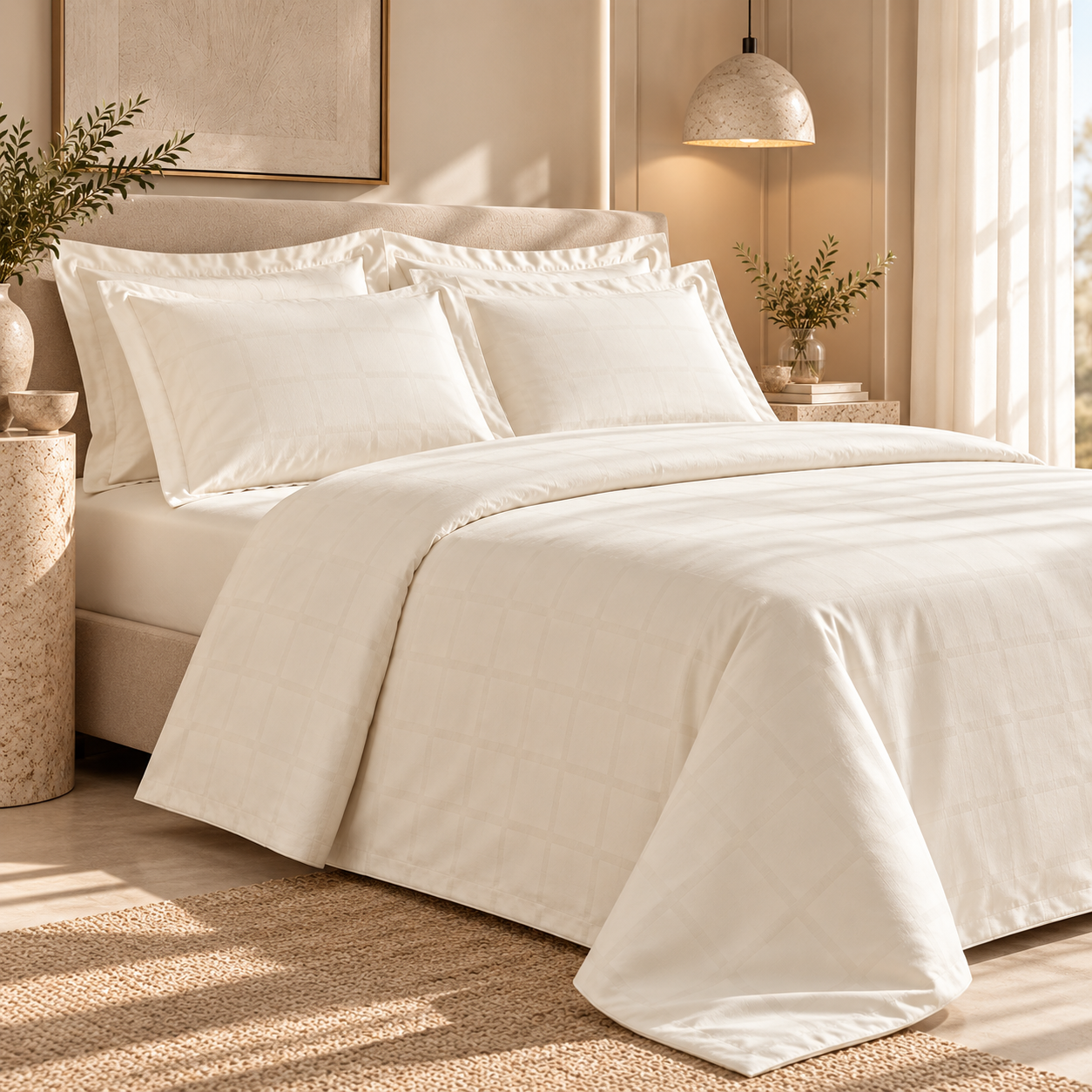 Karaca Home Royale 100% Cotton & Lyocell Double Duvet Cover Set 200 × 220 cm – White, 8680214392188 3 Karaca Home Royale 100% Cotton & Lyocell Double Duvet Cover Set 200 × 220 cm – White, 8680214392188 - Image 3
