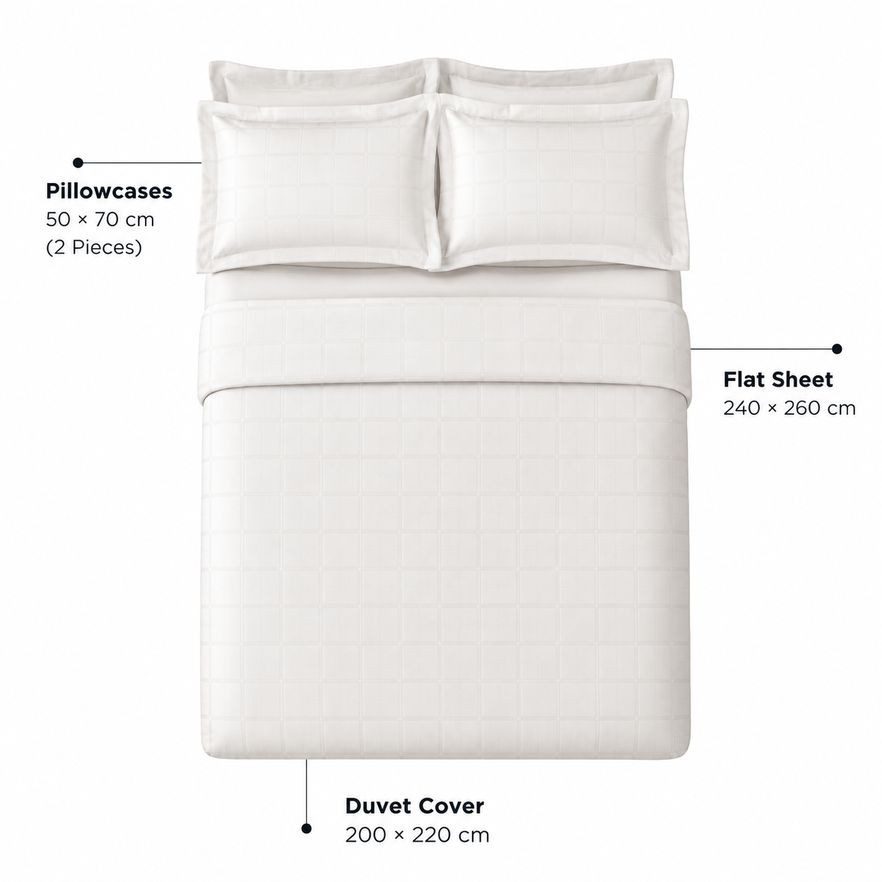 Karaca Home Royale 100% Cotton & Lyocell Double Duvet Cover Set 200 × 220 cm – White, 8680214392188 5 Karaca Home Royale 100% Cotton & Lyocell Double Duvet Cover Set 200 × 220 cm – White, 8680214392188 - Image 5