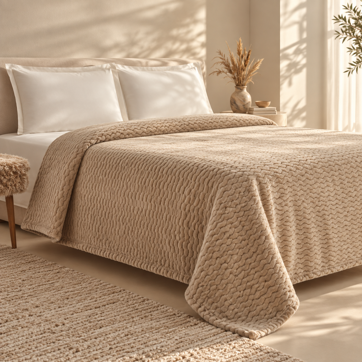 Karaca Home Raunda Double Wellsoft Blanket 200 × 220 cm – Ecru, 8680214392867 3 Karaca Home Raunda Double Wellsoft Blanket 200 × 220 cm – Ecru, 8680214392867 - Image 3