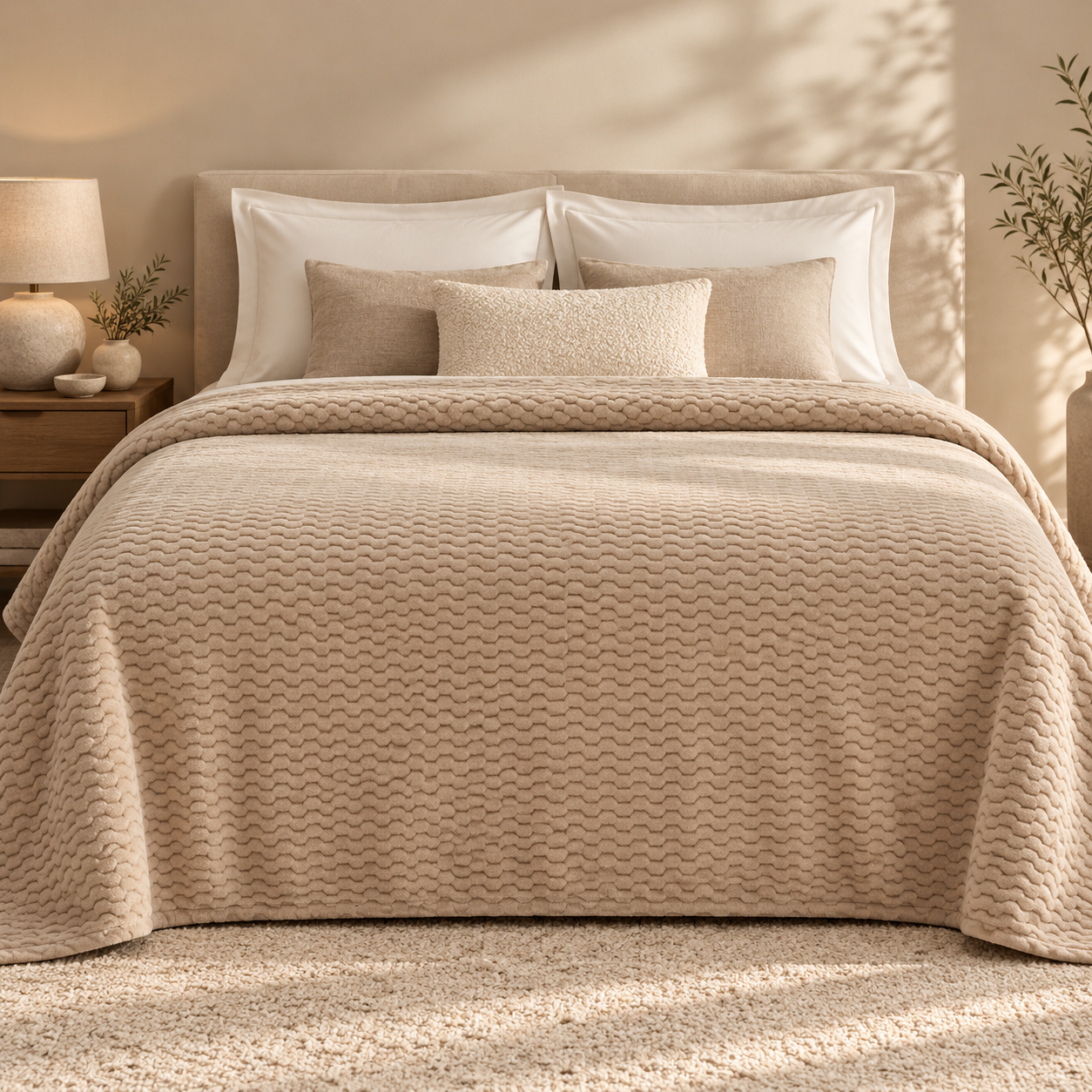 Karaca Home Raunda Double Wellsoft Blanket 200 × 220 cm – Ecru, 8680214392867 1 Karaca Home Raunda Double Wellsoft Blanket 200 × 220 cm – Ecru, 8680214392867