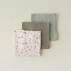 Alternative view of Karaca Home Jungle 100% Cotton Baby Muslin Set 65x65 cm - Green/Grey/White, 8680214393185