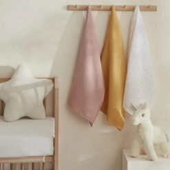 Karaca Home Jungle 100% Cotton Baby Muslin Set 65x65 cm - Yellow/Pink/White, 8680214393192