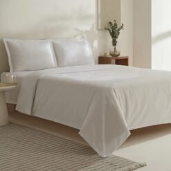 Karaca Home Jemma 120 Thread Count 100% Cotton Satin Double Duvet Cover Set 200x220 cm - White, 8680214397343