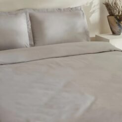 Alternative view of Karaca Home Jemma 120 Thread Count 100% Cotton Satin Double Duvet Cover Set 200x220 cm - Grey, 8680214397367