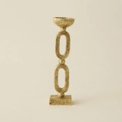 Karaca Home Helen Chain Design Candle Holder 28.5 cm - Gold, 8680214399736