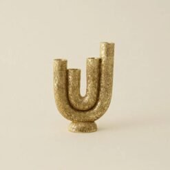 Alternative view of Karaca Home Helen 4-Slot Candlestick Holder 20 cm - Gold, 8680214399750