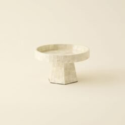 Alternative view of Karaca Home Carrie Footed Decorative Plate - White Mosaic Design, 8680214399781