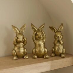 Alternative view of Karaca Home Helen Bunny "Not Talking" Trinket - Gold, 8680214400135
