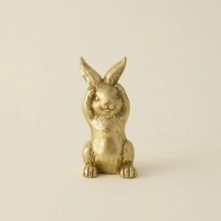 Alternative view of Karaca Home Helen Bunny "Not Listening" Figurine - Gold, 8680214400142