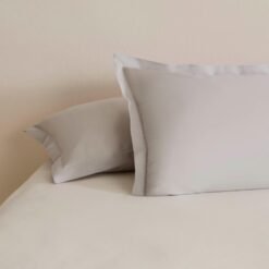 Karaca Home Basic Ruffled 2-Piece Cotton Pillowcase Set 50x70 cm - Grey, 8680214401361