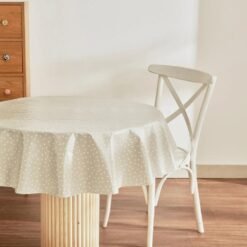 Karaca Home Luna Round PVC Tablecloth 140 cm - Beige Polka Dot, 8680214402214