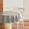 Karaca Home Luna Round PVC Tablecloth 140 cm - Anthracite Polka Dot, 8680214402221