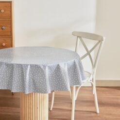 Karaca Home Luna Round PVC Tablecloth 140 cm - Blue Polka Dot, 8680214402238