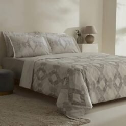 Alternative view of Karaca Home Chain 100% Cotton Double Satin Duvet Cover Set 200x220 cm - Grey, 8680214402382