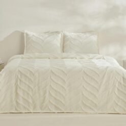 Karaca Home Arlina Geo Ecru Single Bedspread Set 160x240 cm - 1 Pillowcase Included, 8680214404607