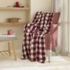 Karaca Home Flannel Throw TV Blanket 120x150 cm - Cherry Red/White, 8680214408384