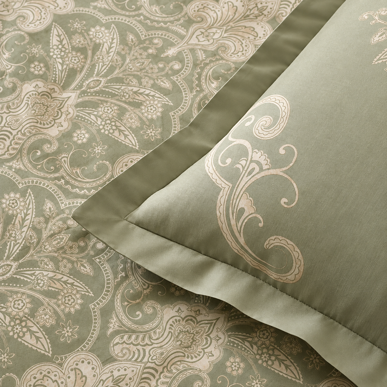 Karaca Home Holly 80 Thread Count 100% Cotton Satin Double Duvet Cover Set 200 × 220 cm – Mint, 8680214409992 3 Karaca Home Holly 80 Thread Count 100% Cotton Satin Double Duvet Cover Set 200 × 220 cm – Mint, 8680214409992 - Image 3