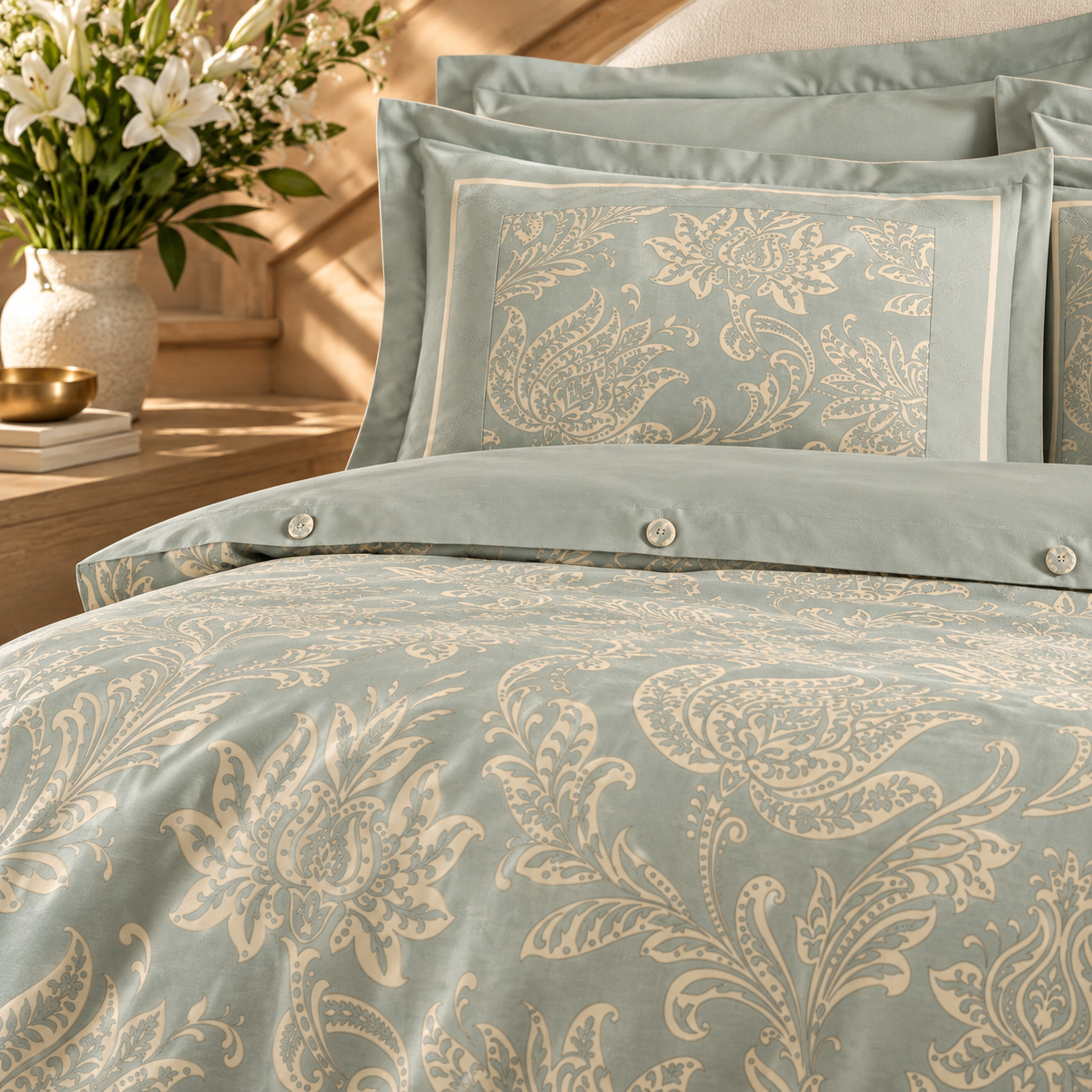 Karaca Home Owen 80 Thread Count 100% Cotton Satin Double Duvet Cover Set 200 × 220 cm – Light Blue, 8680214410004 3 Karaca Home Owen 80 Thread Count 100% Cotton Satin Double Duvet Cover Set 200 × 220 cm – Light Blue, 8680214410004 - Image 3