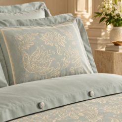 Alternative view of Karaca Home Owen 80 Thread Count 100% Cotton Satin Double Duvet Cover Set 200 × 220 cm – Light Blue, 8680214410004