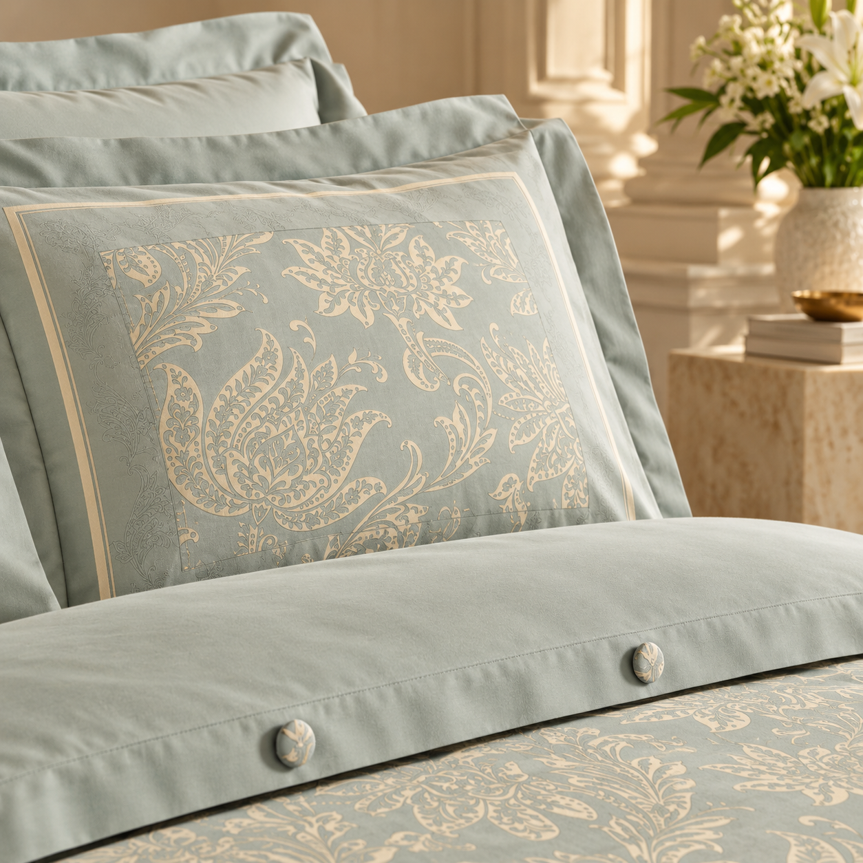 Karaca Home Owen 80 Thread Count 100% Cotton Satin Double Duvet Cover Set 200 × 220 cm – Light Blue, 8680214410004 2 Karaca Home Owen 80 Thread Count 100% Cotton Satin Double Duvet Cover Set 200 × 220 cm – Light Blue, 8680214410004 - Image 2