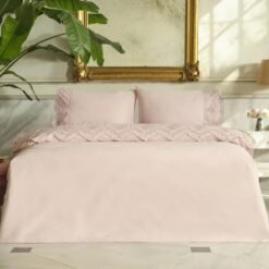 Karaca Home Chole Brodeli 100% Cotton Double Duvet Cover Set 200x220 cm - Powder, 8680214410707