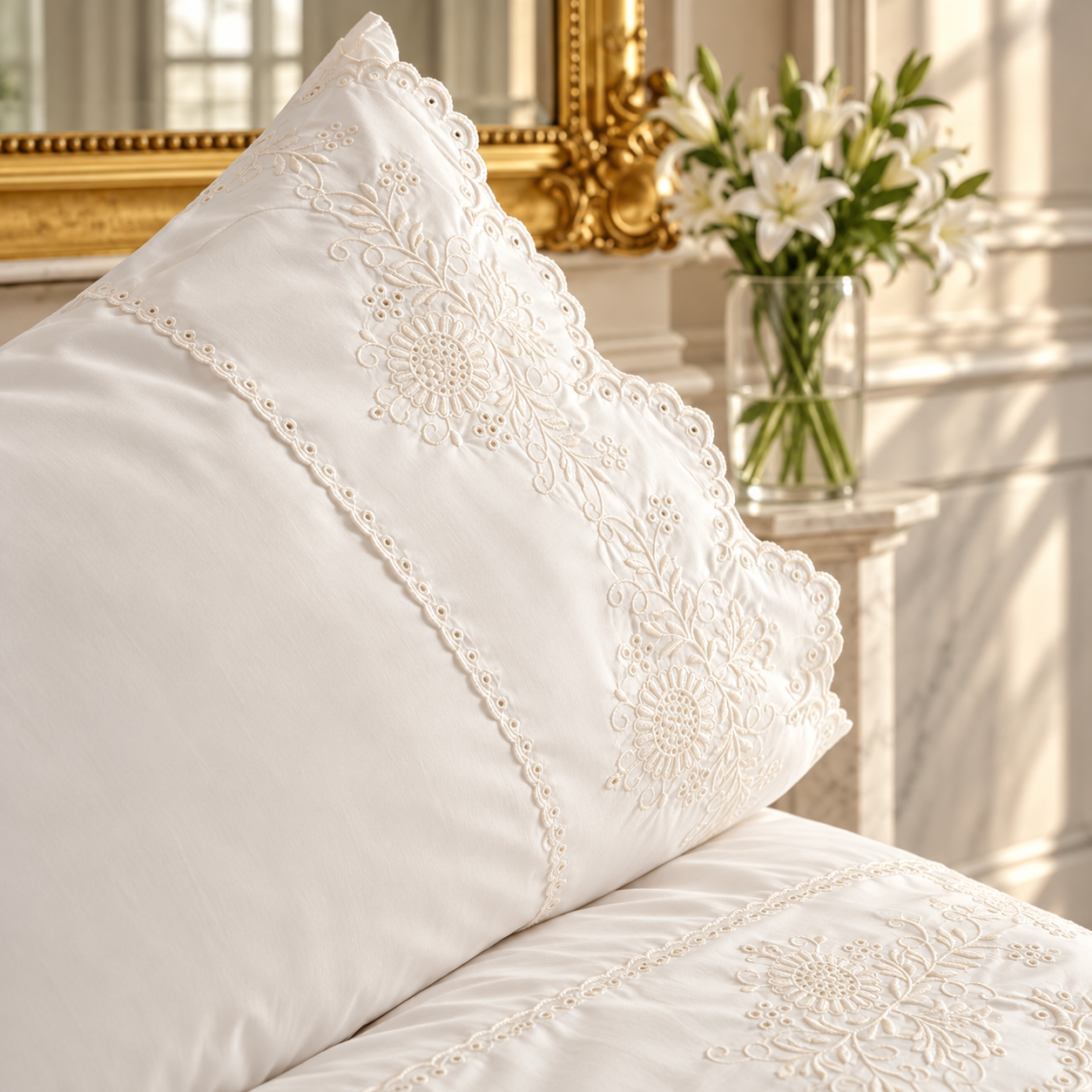 Karaca Home Lula Embroidered 100% Cotton Double Duvet Cover Set 200 x 220 cm, 8680214410714 3 Karaca Home Lula Embroidered 100% Cotton Double Duvet Cover Set 200 x 220 cm, 8680214410714 - Image 3