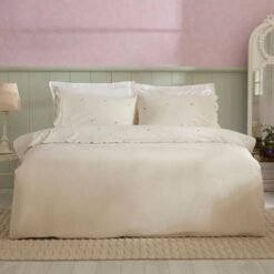 Karaca Home Brodeli Nellie Embroidered 100% Cotton Double Duvet Cover Set 200x220 cm - White, 8680214410752