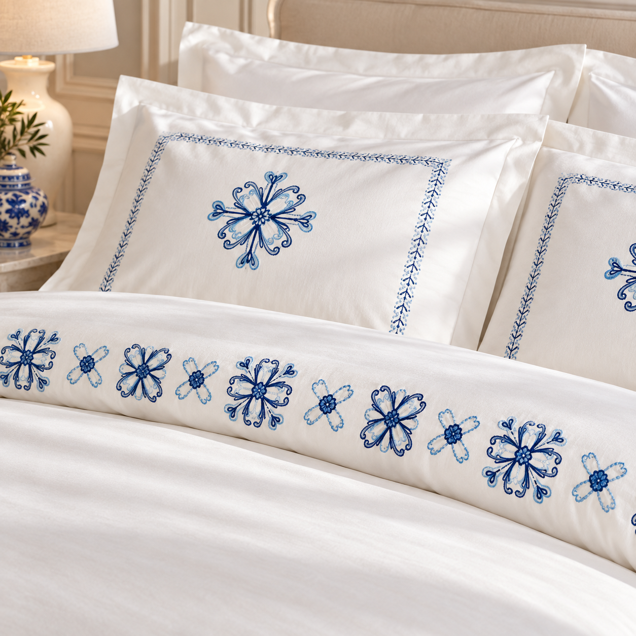 Karaca Home Clarissa Embroidered 100% Cotton Double Duvet Cover Set 200 x 220 cm, 8680214410769 3 Karaca Home Clarissa Embroidered 100% Cotton Double Duvet Cover Set 200 x 220 cm, 8680214410769 - Image 3