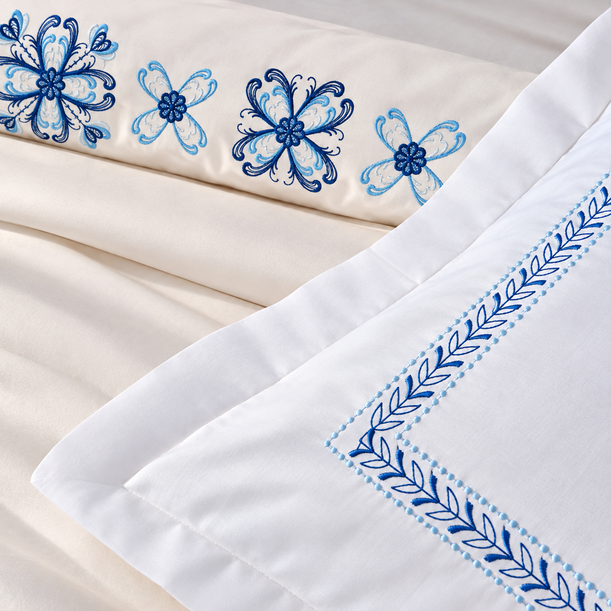 Karaca Home Clarissa Embroidered 100% Cotton Double Duvet Cover Set 200 x 220 cm, 8680214410769 6 Karaca Home Clarissa Embroidered 100% Cotton Double Duvet Cover Set 200 x 220 cm, 8680214410769 - Image 6