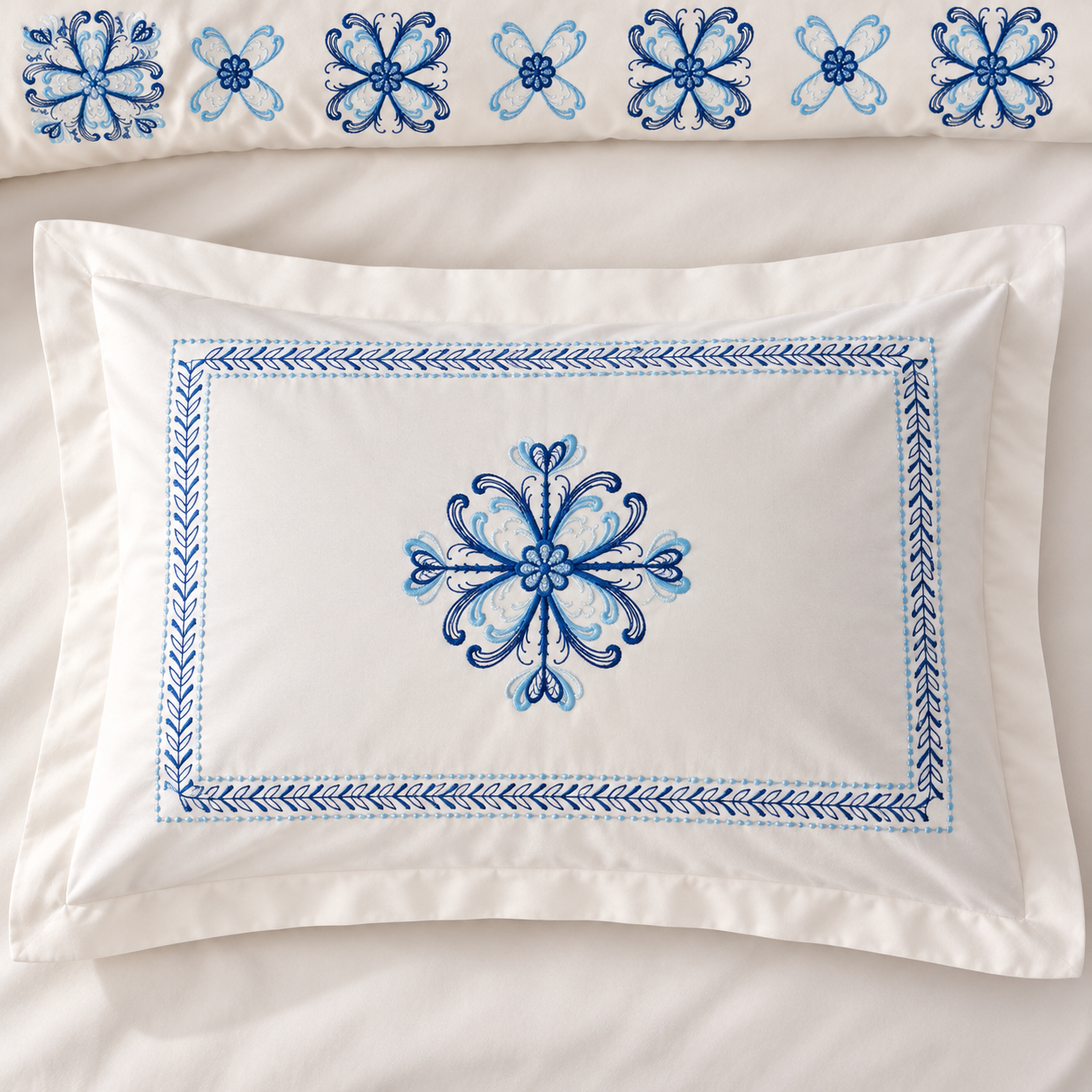Karaca Home Clarissa Embroidered 100% Cotton Double Duvet Cover Set 200 x 220 cm, 8680214410769 7 Karaca Home Clarissa Embroidered 100% Cotton Double Duvet Cover Set 200 x 220 cm, 8680214410769 - Image 7