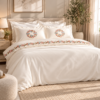 Karaca Home Veneto 100% Cotton Embroidered Double Duvet Cover Set 200 x 220 cm, 8680214417423 6 Karaca Home Veneto 100% Cotton Embroidered Double Duvet Cover Set 200 x 220 cm, 8680214417423 - Image 2