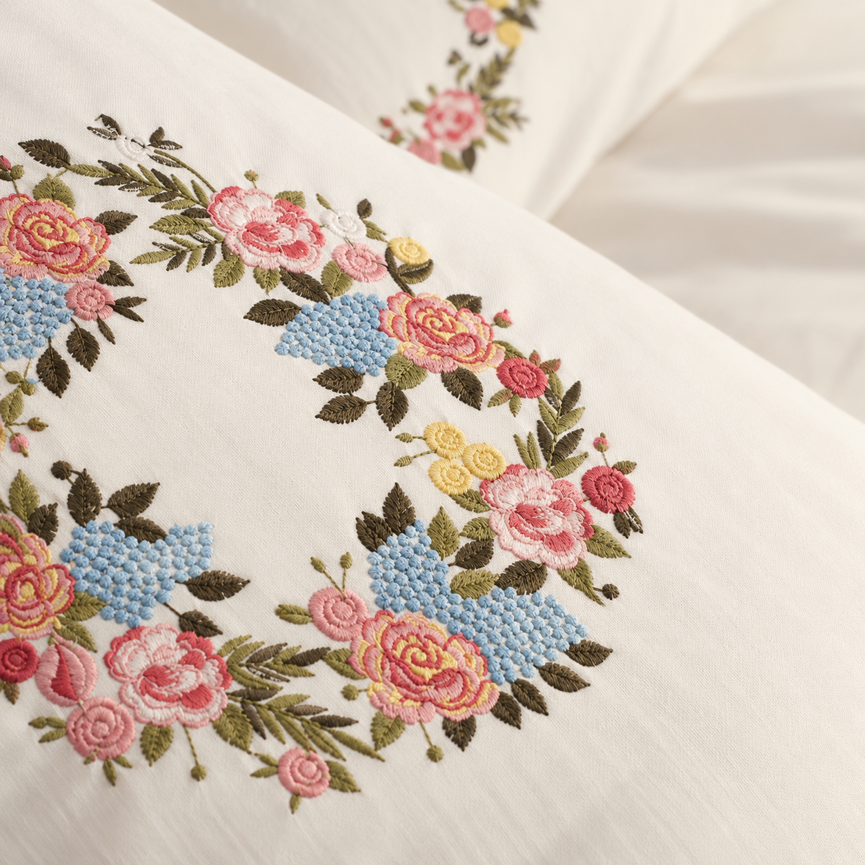 Karaca Home Veneto 100% Cotton Embroidered Double Duvet Cover Set 200 x 220 cm, 8680214417423 5 Karaca Home Veneto 100% Cotton Embroidered Double Duvet Cover Set 200 x 220 cm, 8680214417423 - Image 5