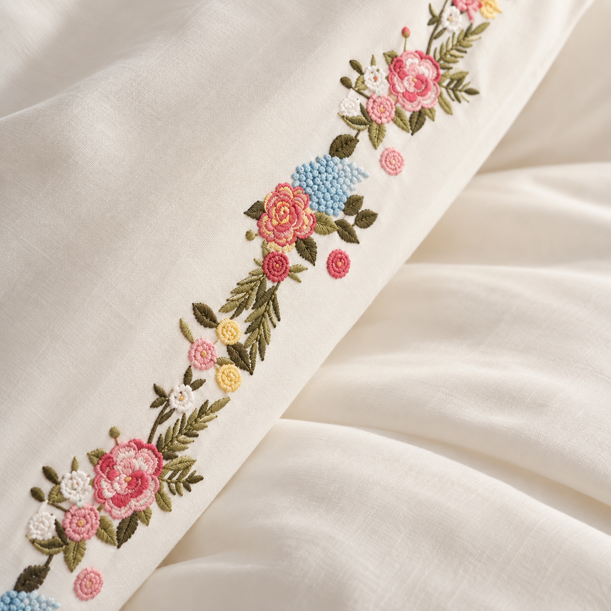 Karaca Home Veneto 100% Cotton Embroidered Double Duvet Cover Set 200 x 220 cm, 8680214417423 4 Karaca Home Veneto 100% Cotton Embroidered Double Duvet Cover Set 200 x 220 cm, 8680214417423 - Image 4