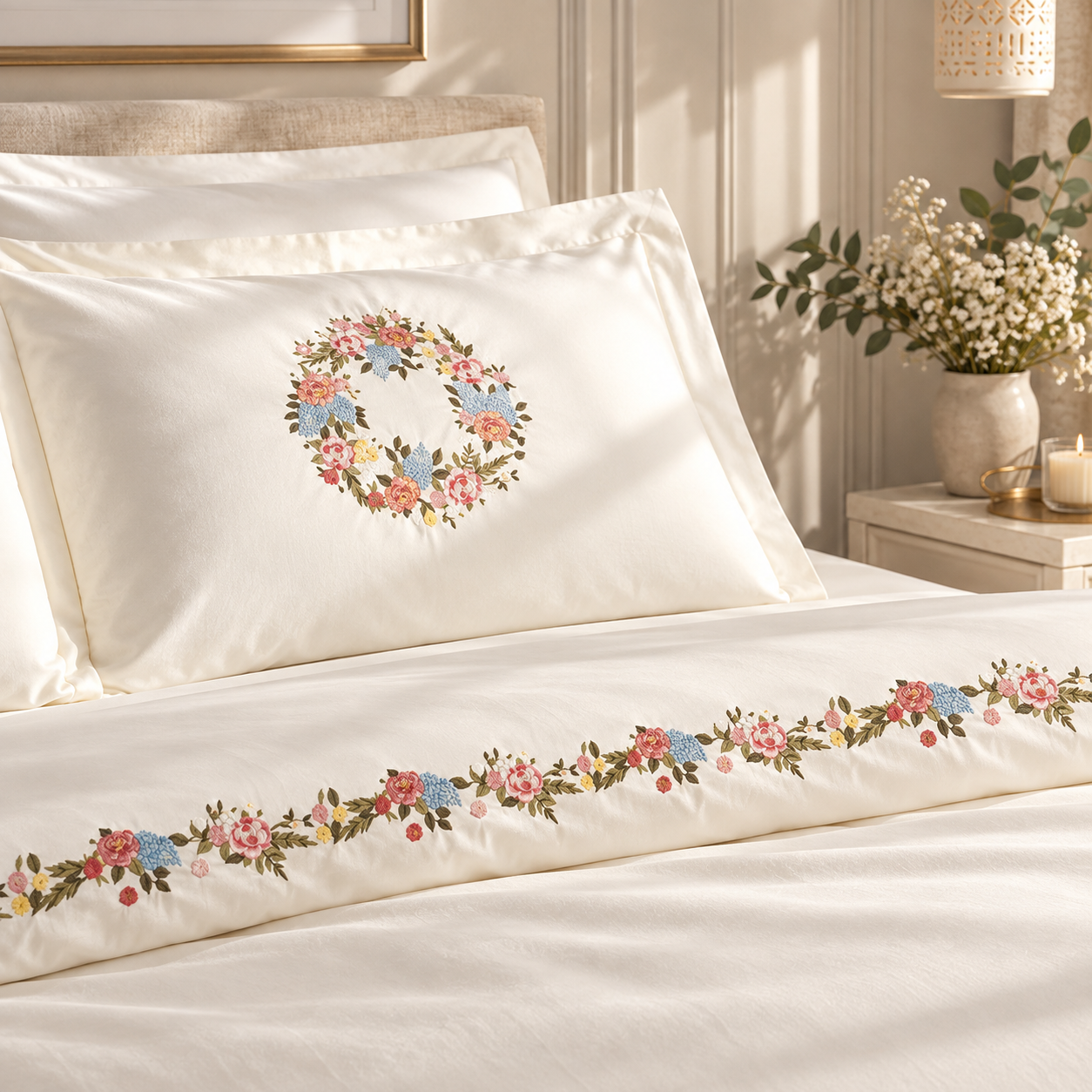 Karaca Home Veneto 100% Cotton Embroidered Double Duvet Cover Set 200 x 220 cm, 8680214417423 3 Karaca Home Veneto 100% Cotton Embroidered Double Duvet Cover Set 200 x 220 cm, 8680214417423 - Image 3