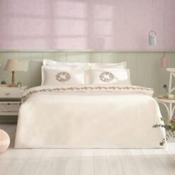 Karaca Home Veneto 100% Cotton Embroidered Double Duvet Cover Set 200x220 cm - White, 8680214417423