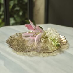 Alternative view of Karaca Home Jolie Decorative Plate 31 cm - Gold Textured Scalloped Design, 8680214417591