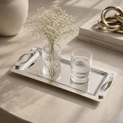 Karaca Ortho Premium Stainless Steel Rectangular Serving Tray 40 x 20 cm, 8683650323945
