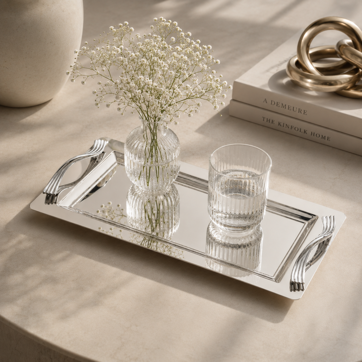 Karaca Ortho Premium Stainless Steel Rectangular Serving Tray 40 x 20 cm, 8683650323945 1 Karaca Ortho Premium Stainless Steel Rectangular Serving Tray 40 x 20 cm, 8683650323945