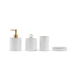 Alternative view of Karaca Lina 4-Piece Ceramic Bathroom Set - Elegant Organizer Set, 8683650324454