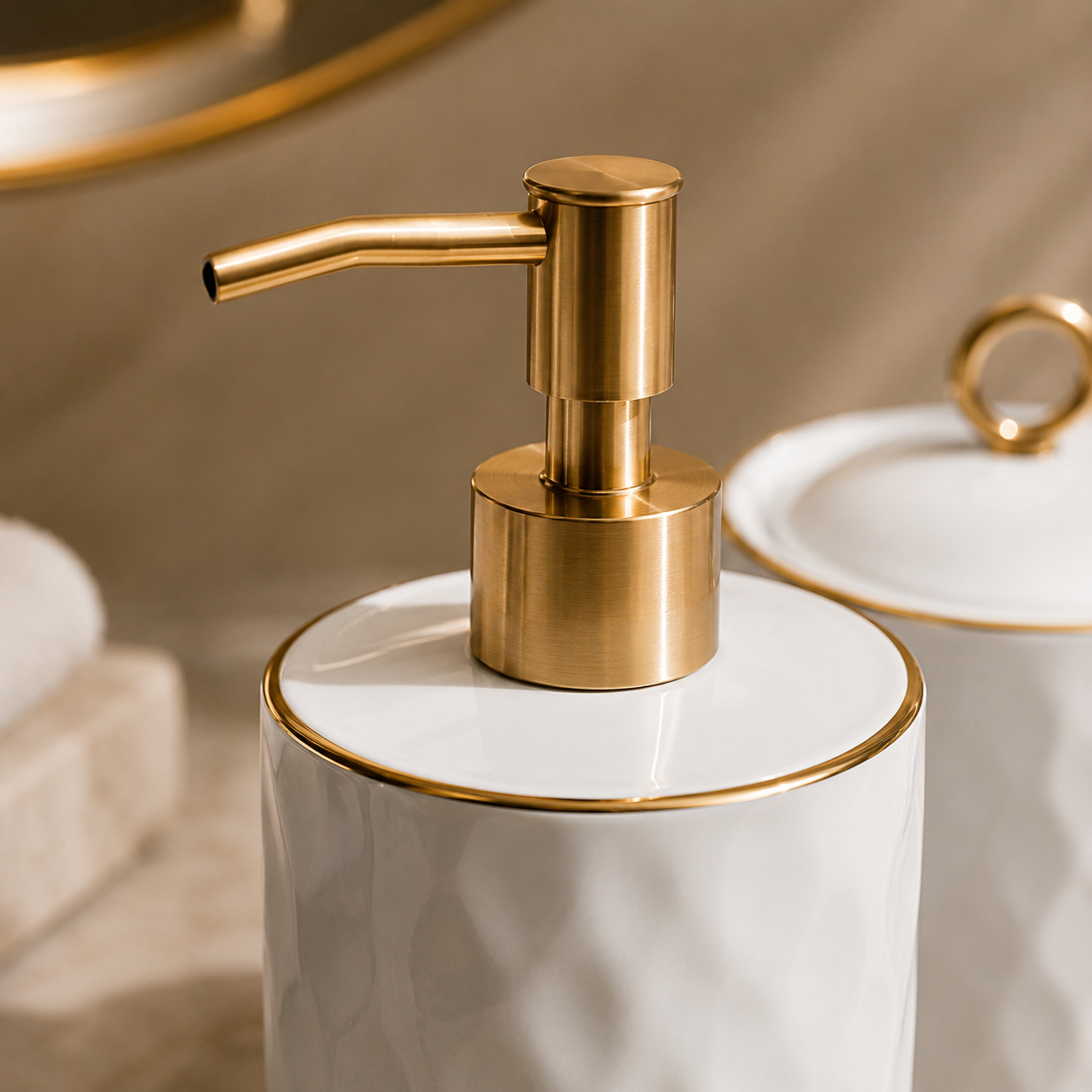 Karaca Lina 4-Piece Ceramic Bathroom Accessory Set, 8683650324454 2 Karaca Lina 4-Piece Ceramic Bathroom Accessory Set, 8683650324454 - Image 2