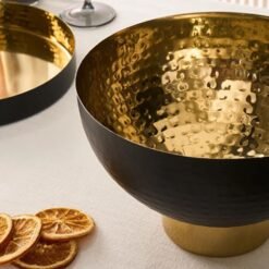 Alternative view of Karaca Arven Footed Decorative Bowl - Black and Gold Finish, 8683650325680