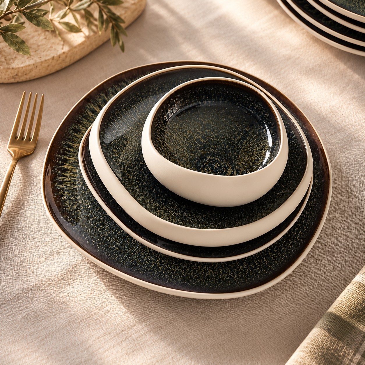 Karaca Earth Collection Galactic 55-Piece Dinner Set for 12 People – White, 8683650327776 3 Karaca Earth Collection Galactic 55-Piece Dinner Set for 12 People – White, 8683650327776 - Image 3