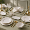Karaca Elegance Massimo 53-Piece Dinner Set for 12 People – White with Gold Rim, 8683650327936 - Image 4