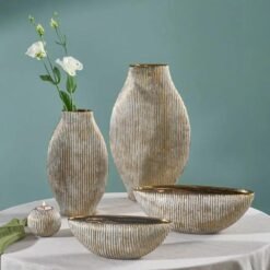 Alternative view of Karaca Novara Decorative Vase 44.5 cm - Textured Ceramic, 8683650330905