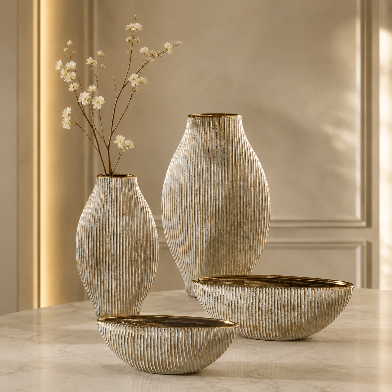 Karaca Home Novara Decorative Vase 44.5 cm, 8683650330905 1 Karaca Home Novara Decorative Vase 44.5 cm, 8683650330905