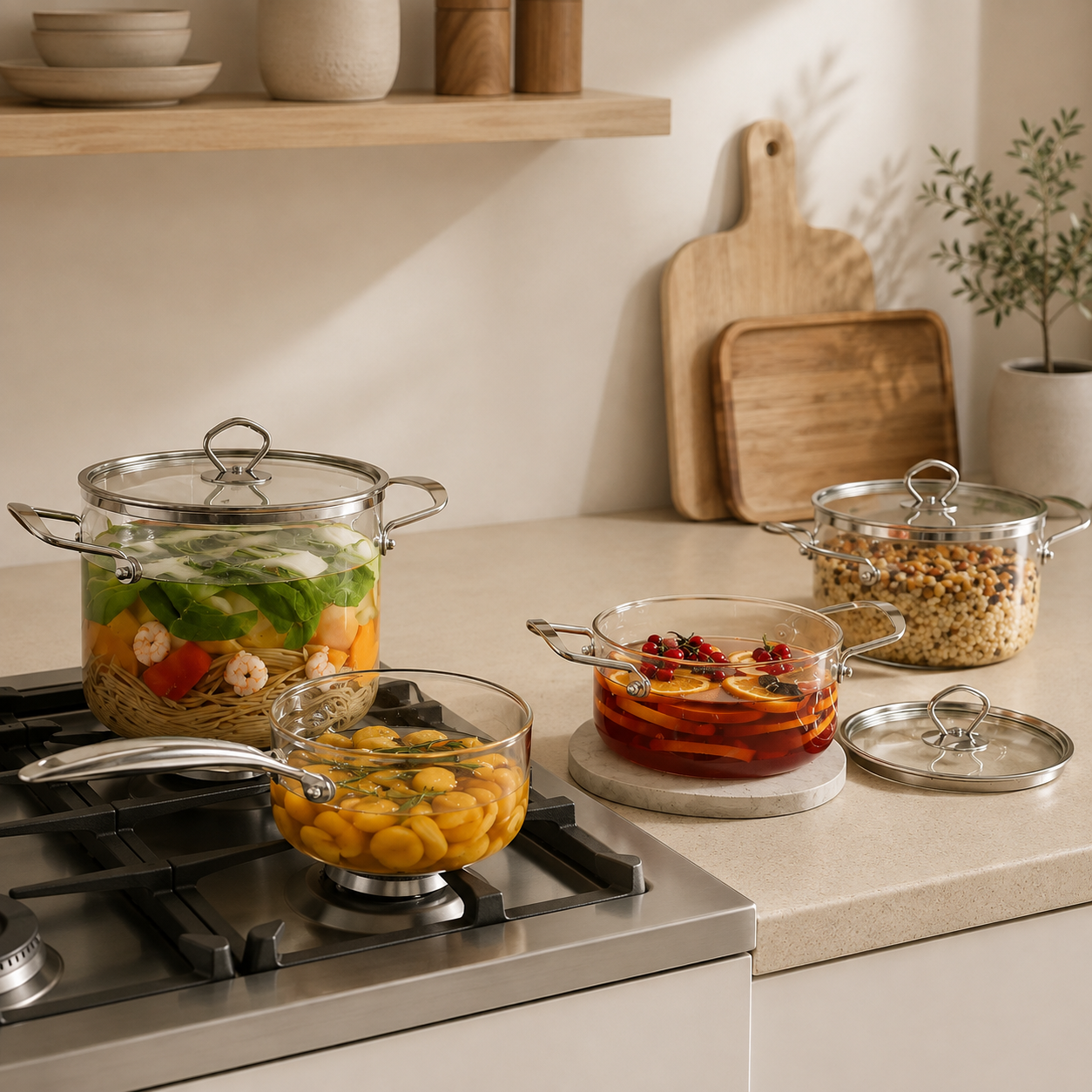 Karaca Amore 7-Piece Highly Heat-Resistant Borosilicate Glass Cookware Set, 8683650335023 8 Karaca Amore 7-Piece Highly Heat-Resistant Borosilicate Glass Cookware Set, 8683650335023 - Image 8