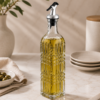 Karaca Daisy Rectangular Oil Bottle 500 ml – Petrol Blue Glass Dispenser, 8683650335122 - Image 2