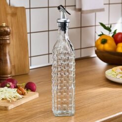 Karaca Daisy Transparent Square Oil Bottle 500 ml, 8683650340638